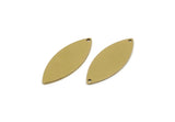 Brass Marquise Charm, Raw Brass Oval Shaped Charms With Holes (32/30/28/26/24/22/20/18/16x1mm) SMP3335