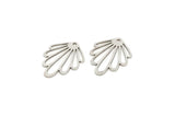 Silver Leaf Charm, 8 Antique Silver Plated Brass Leaf Charms With 1 Hole, Charm Pendants (19x14x0.60mm) SMP0294 A5465