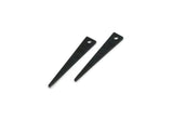 Black Triangle Charm, 24 Textured Oxidized Black Brass Tiny Triangle Charms With 1 Hole, Findings (26x4.5x0.80mm) M137