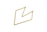 Brass Diamond Charm, Raw Brass Diamond Shaped Charms With 2 Loops, Findings (50x39x0.80mm) SMP3307
