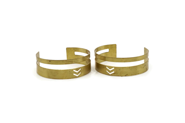 Brass Chevron Cuff - Raw Brass Chevron Cuff Bracelet Bangles (152x15x0.80mm) Brc025