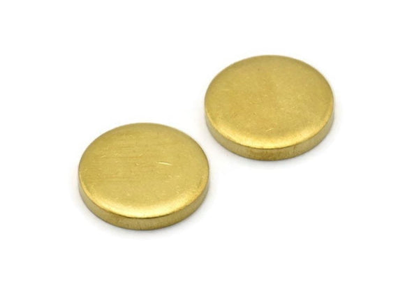 Brass Circle Blank, 6 Raw Brass Round Blanks (18x3mm) Y209