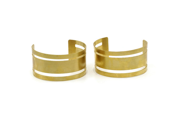 Brass Striped Bangle - Raw Brass Cuff Bracelet Bangle (35x156x0.80mm) Brc100