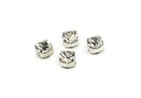 12 Crystal Rhinestone Beads With 4 Holes Brass Setting for SS24, Charms, Pendants, Earrings - 5.3mm SS24 D1752