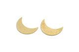 Brass Moon Blank, 8 Raw Brass Crescent Moon Blanks, Stamping Blanks (25x9x0.80mm) SMP2981 F056