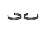 Black Bracelet Blank, 2 Oxidized Black Brass Flat Bracelet With 2 Holes, Bracelet Findings (145x10x0.80mm) SMP0851 A2969