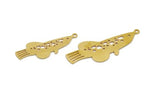 Brass Fish Charm, Raw Brass Fish Charms With 1 Loop, Blanks, Findings (32/40x0.60mm) SMP2816
