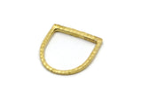 Brass Ring Charm, 4 Hammered Raw Brass Boho Rings 18mm N0283