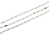 Silver Link Chain, 1 Meter Silver Tone Brass Soldered Bar Link Chain (11x2mm) BS 1066