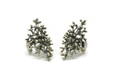 Silver Tree Ring, Antique Silver Plated Brass Adjustable Tree Ring N0034 H0143