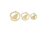 Brass Cat Charm, Raw Brass Cat Charms With 1 Loop, Animal Jewelry, Findings (20/25/30x0.60mm) SMP3317