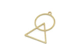 Brass Round Charm, Raw Brass Triangle Charms With 1 Loop, Geometric Findings (25x17x0.80mm) SMP3302