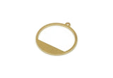 Brass Round Charm, 24 Raw Brass Round Charms With 1 Loop, Pendnats, Earring, Findings (22x21x0.80mm) BS 2191