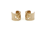 Gold Ring Setting, 1 Gold Plated Adjustable Ring Settings - 16-17mm / 23 Gauge Mn07 Q312