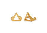 Gold Triangle Ring, Gold Plated Brass Adjustable Triangle Ring N0055