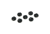 Black Round Charm, 50 Oxidized Black Brass Wavy Round Charms With 1 Hole, Findings (6x1mm) D1147