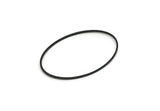 Black Oval Connector, 12 Oxidized Black Brass Oval Shaped Rings (46x30x1mm) BS 2200