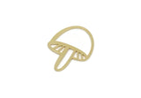 Brass Mushroom Charm, Raw Brass Mushroom Pendants, Charm Earrings, Customized Jewelries (25x18x0.60mm) SMP3231