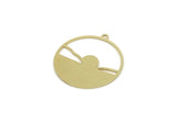 Brass Round Charm, Raw Brass Rising Sun Charms With 1 Loop, Charm Pendants, Earring Findings (27x25x0.60mm) SMP3217
