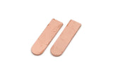 Copper D Blank, 8 Raw Copper D Shaped Blanks, Earring Findings (22x6x0.80mm) SMP2926 SY0370