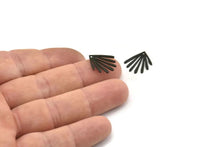 Black Fringed Charm, 12 Oxidized Black Brass Fringed Charms With 1 Hole (17x15x0.60mm) A3194