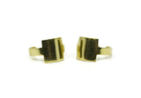 Brass Ring, 2 Raw Brass Adjustable Square Rings N0095