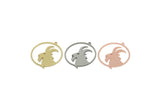 Chinese New Year Charm, Brass/Steel/Copper Year Of The Goat Charms With 1 Loop, Zodiac Charm For Jewelry Making (30x28x0.80mm) SMP3270