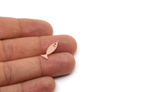 Copper Fish Charm, 4 Pieces Raw Copper Fish Charms With 1 Loop, Findings (20x7x0.80mm) SMP2850
