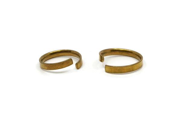 Brass Adjustable Ring, 5 Raw Brass Adjustable Rings (17mm) Mn63