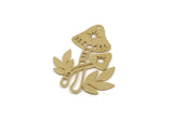 Brass Mushroom Charm, Raw Brass Mushroom Charms With 1 Hole, Charm Pendants, Findings (33x24x0.60mm) SMP0345 A6197