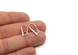 Silver Ear Hooks, 8 Antique Silver Plated Brass Earring Wires, Earring Hooks (21mm) D1328