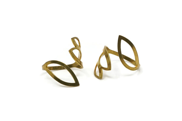 Brass Chic Ring - 5 Raw Brass Adjustable Chic Ring Settings - 16-17mm / 23 Gauge Mn39