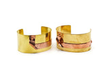 Brass Copper Bracelet, Raw Brass And Copper Cuff Bracelet Bangle (150x35x0.80mm) T113
