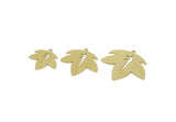 Brass Leaf Charm, Raw Brass Leaf Charm With 1 Loop, Brass Earring Charms, Brass Charms for Jewelry Making (20/25/30x0.60mm) SMP3093
