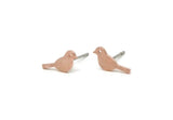 Copper Bird Earring, 8 Raw Copper Bird Stud Earrings (5x12x0.80mm) SY0372 SY0421