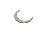 Steel Moon Blank, Stainless Steel Crescent Moon Shaped Blanks, Findings (18.5x3x0.80mm) A4972 SY0389