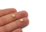 Brass Star Blank,  24 Raw Brass Tiny North Star Blanks, Findings (8x0.80mm) SMP2868