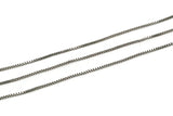 Silver Cube Chain, 1 Meter Antique Silver Plated Brass Cube Chain (1.5mm) MB 8-43