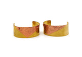 Brass Copper Bracelet, Raw Brass And Copper Cuff Bracelet Bangle (150x30x0.80mm) T110