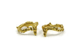 Brass Bird Ring, 2 Raw Brass Adjustable Bird Ring N0400