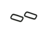 13mm Rectangle Jump Ring, 24 Oxidized Black Brass Rectangle Connectors Jump Rings (13.5x7mm) D0235--Y014