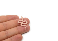 Copper Snake Charm, 2 Pieces Raw Copper Snake Charms With 1 Loop, Earring Findings (39x20x0.80mm) SMP2870