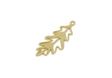Brass Leaf Charm, Raw Brass Leaf Charms With 1 Loop, Leaf Earrings (30x12x0.60mm) SMP3230