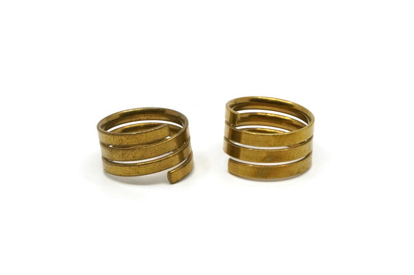 Brass Ring Wire - 6 Raw Brass Ring Settings (15-16mm) Mn79
