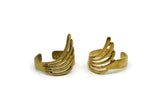 Brass Wing Ring, 2 Raw Brass Adjustable Wing Rings N0023