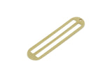 Brass Oval Charm, 4 Raw Brass Oval Shaped Charms With 1 Hole, Geometric Charms (47.5x11x0.80mm) SMP3044