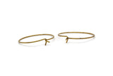 Minimalist Simple Cuff, 2 Raw Brass Wire Bracelet Bangle BRC235