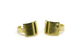 Brass Ring, 2 Raw Brass Adjustable Rectangle Rings N0093