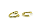 Brass Nail Ring, 2 Raw Brass Adjustable Nail Rings (16x2.50mm) N0167