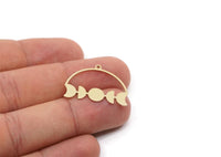 Brass Moon Charm, 2 pieces Raw Brass Moon Phases Charms With 1 Loop, Earring Findings (20x28x0.60mm) SMP2823